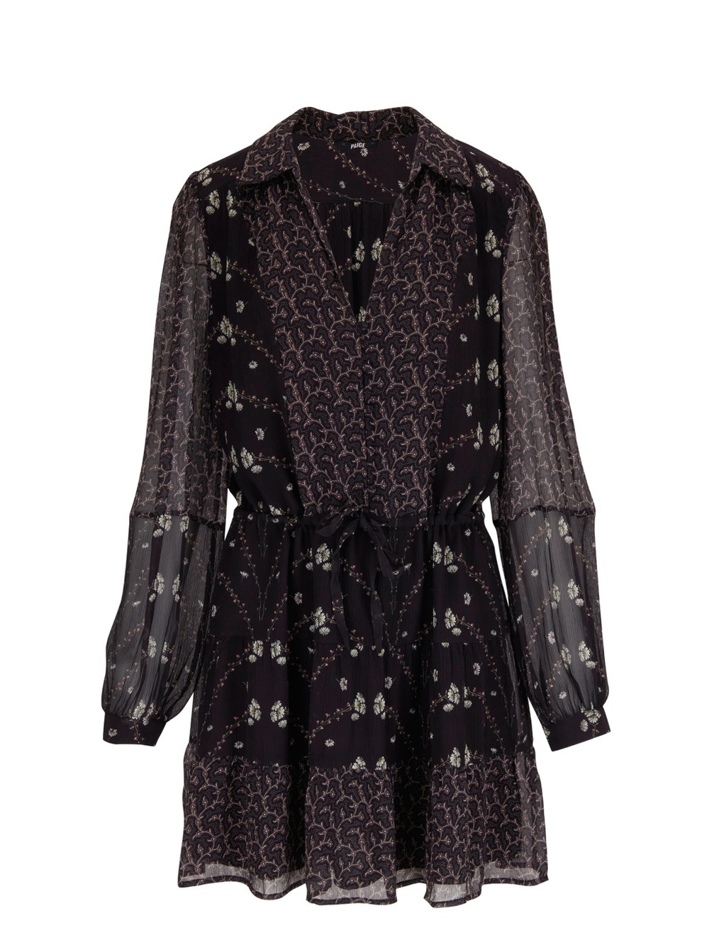 Paige Osteria Floral Silk Chiffon Dress
